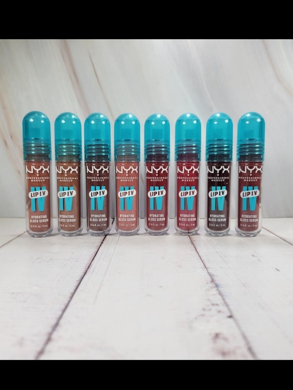 8 Piece NYX Lip IV Hydrating Gloss Stain Bundle NEW!